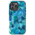 Custom Initials Blue Abstract Stained Glass iPhone Case